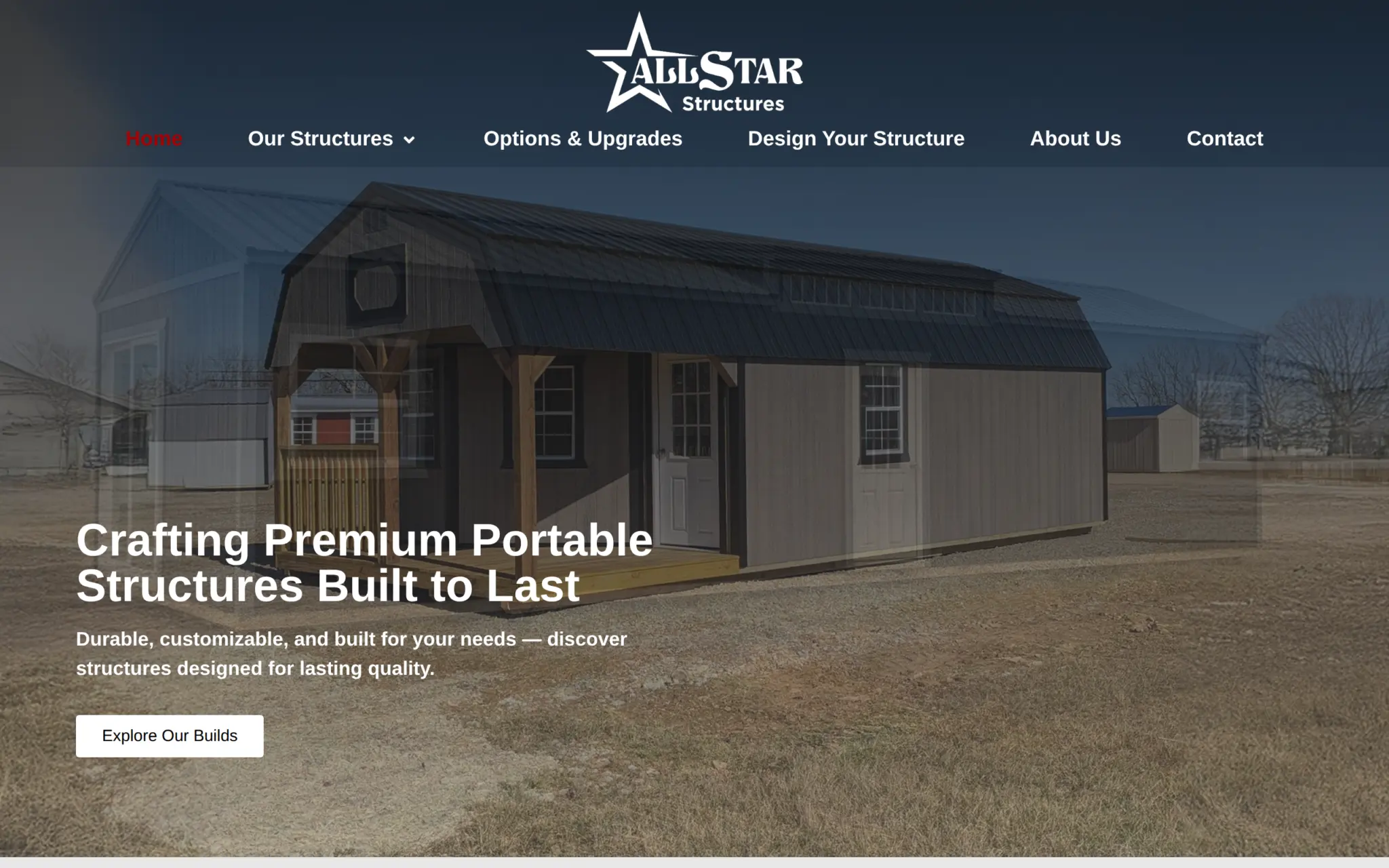 All-Star Structures website homepage