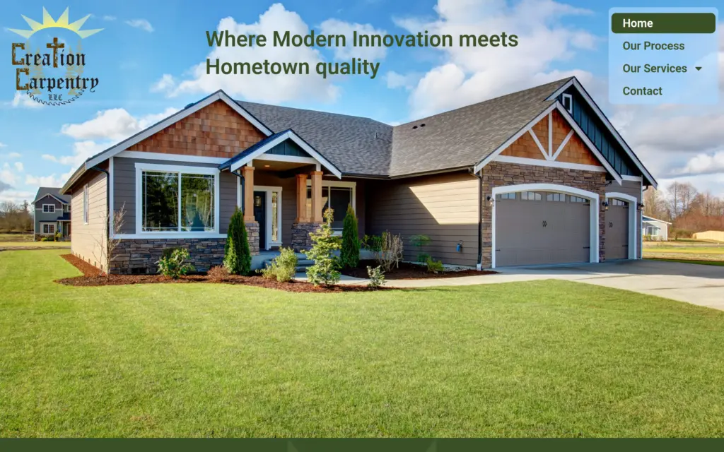 Creation Carpentry website by Yoder Websites