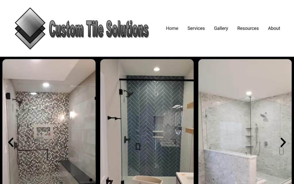 Custom Tile Solutions website by Yoder Websites