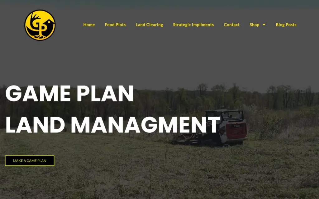 Game Plan Land Management website by Yoder Websites