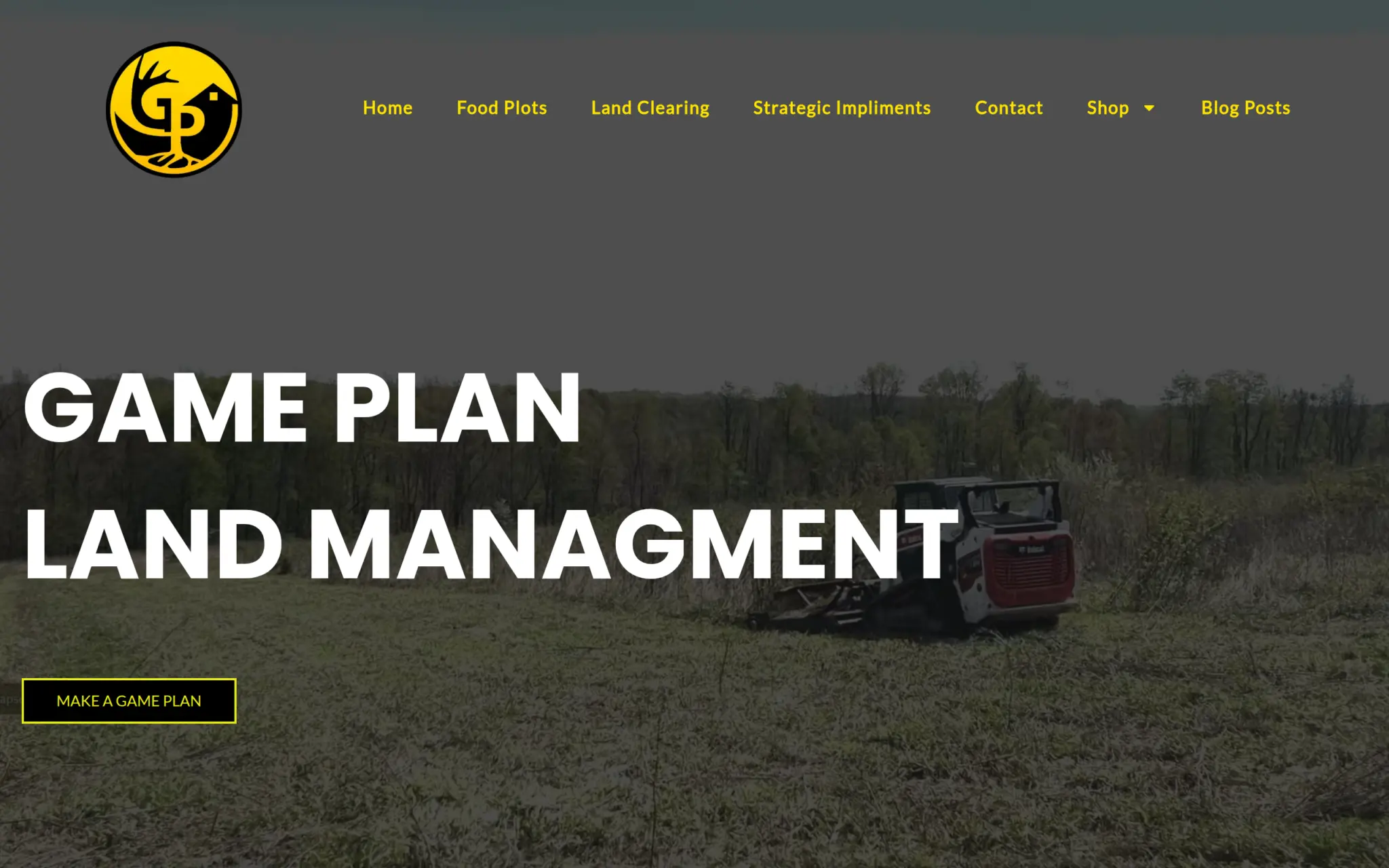 Game Plan Land Management website homepage