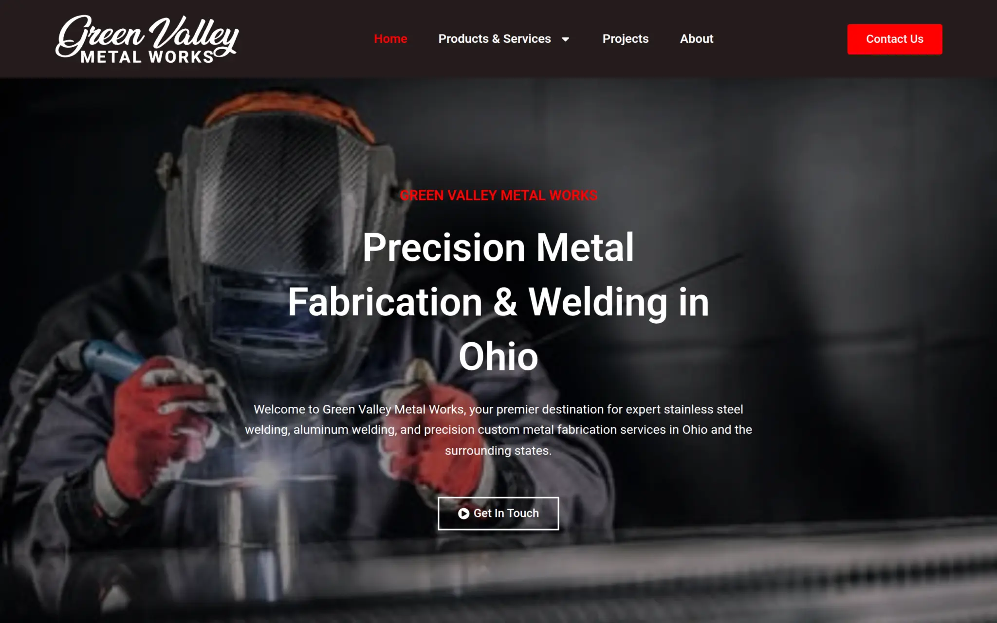 Green Valley Metal Works website homepage