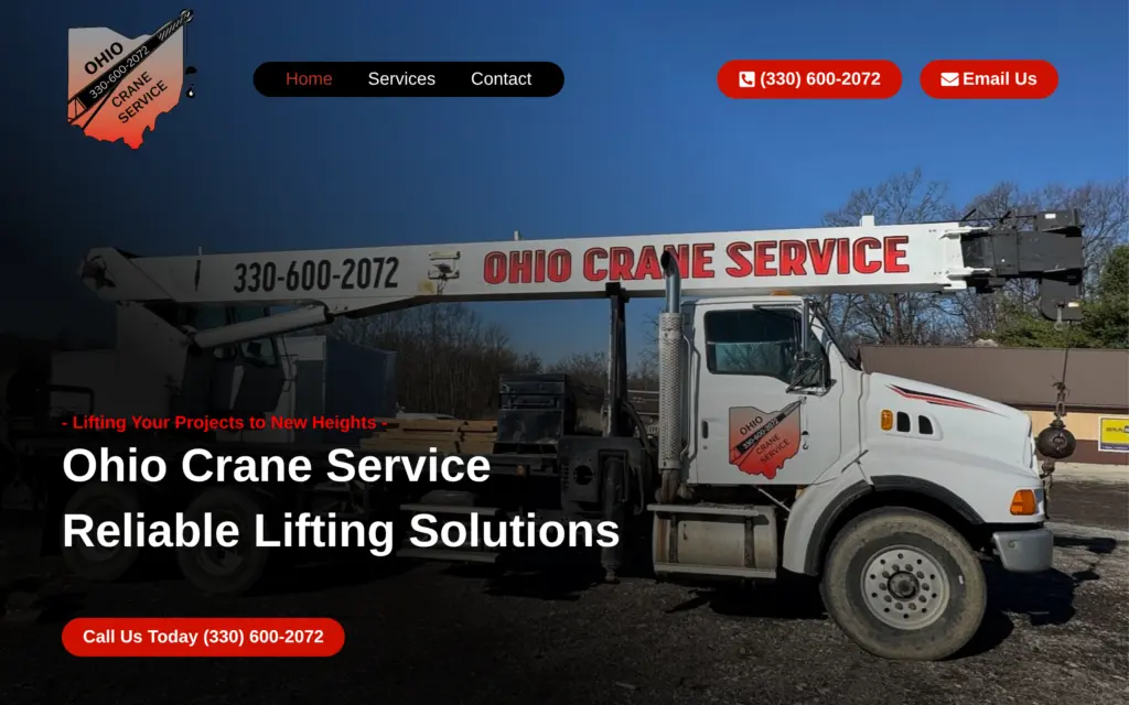 Ohio Crane Service website by Yoder Websites