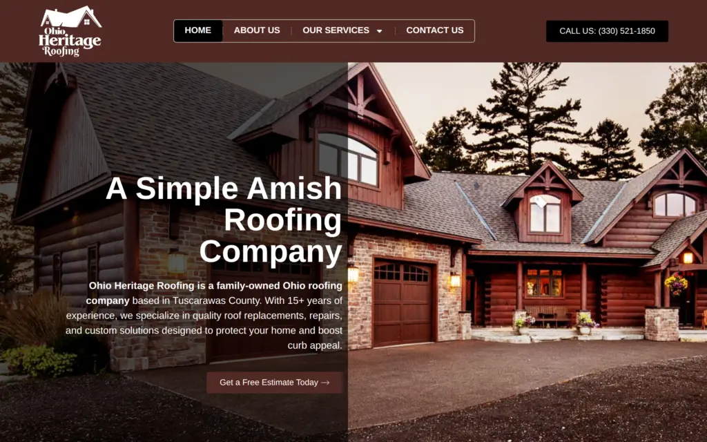 Ohio Heritage Roofing website by Yoder Websites