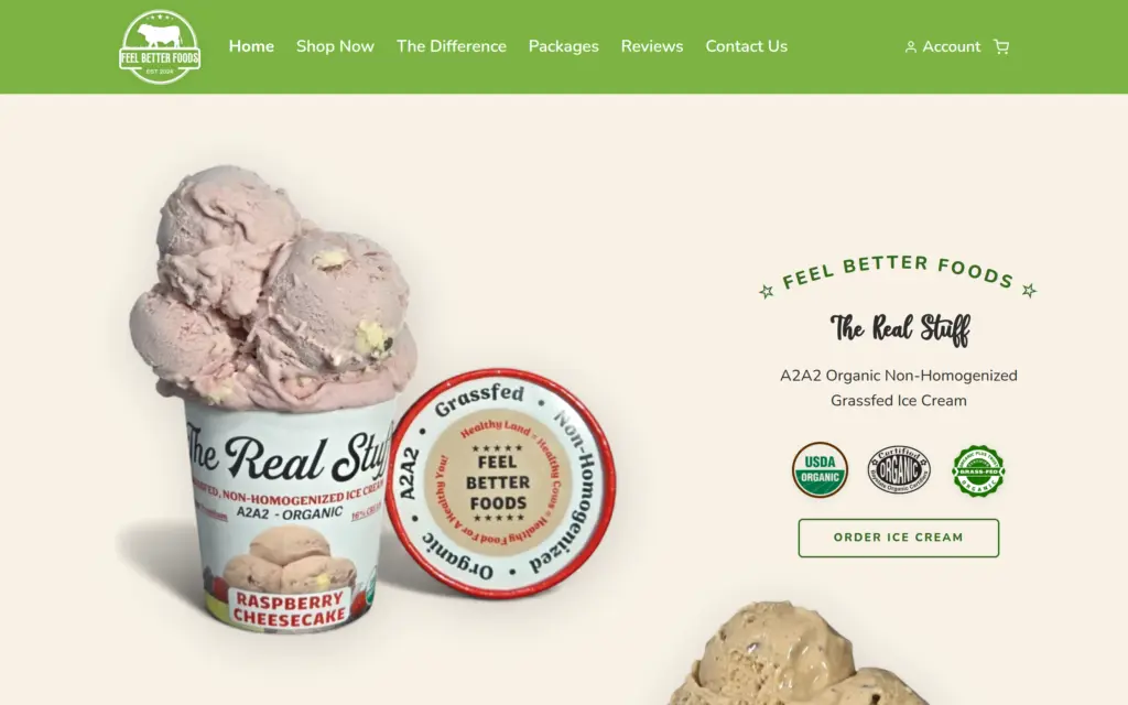 Feel Better Foods website by Yoder Websites