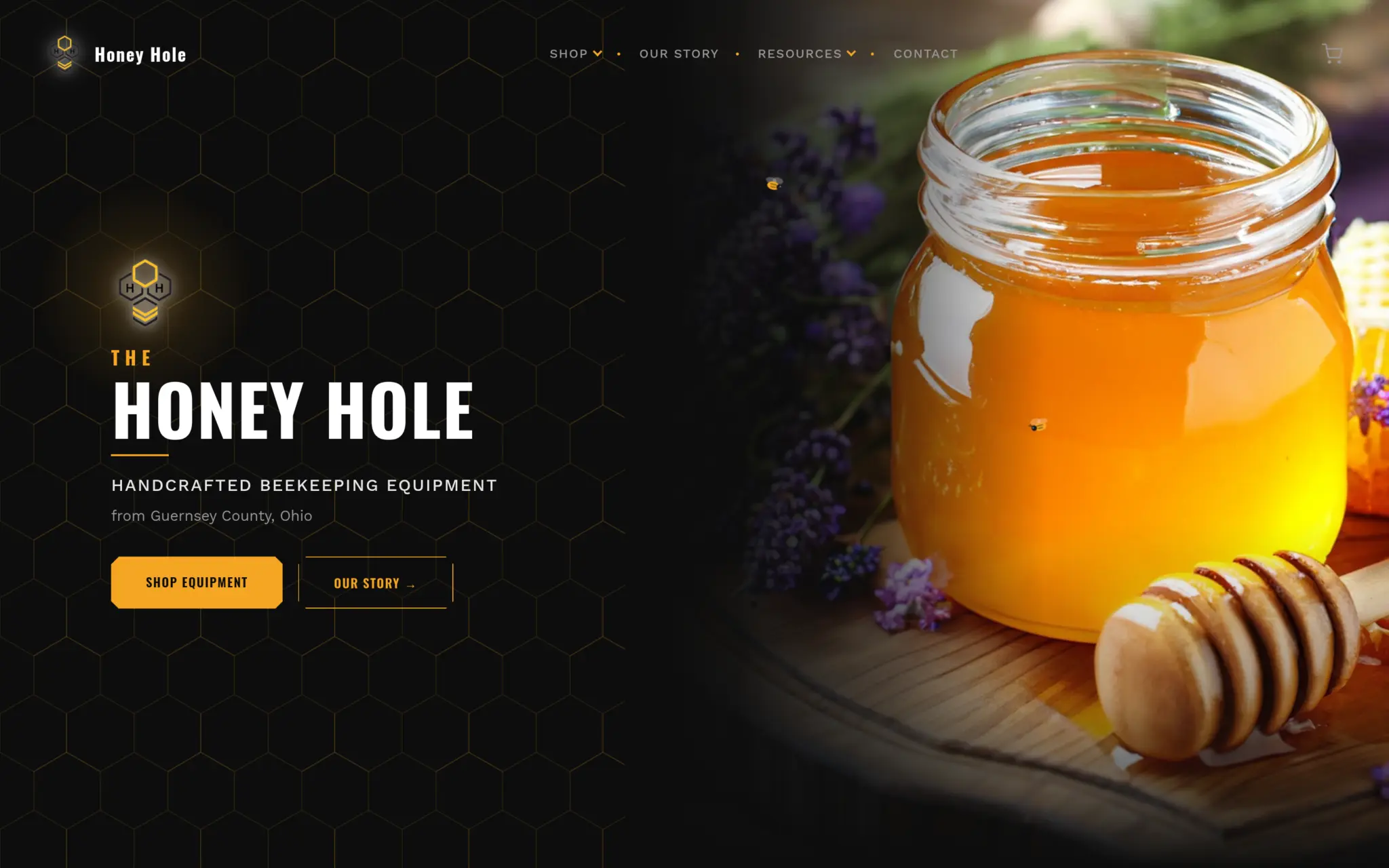 The Honey Hole website homepage