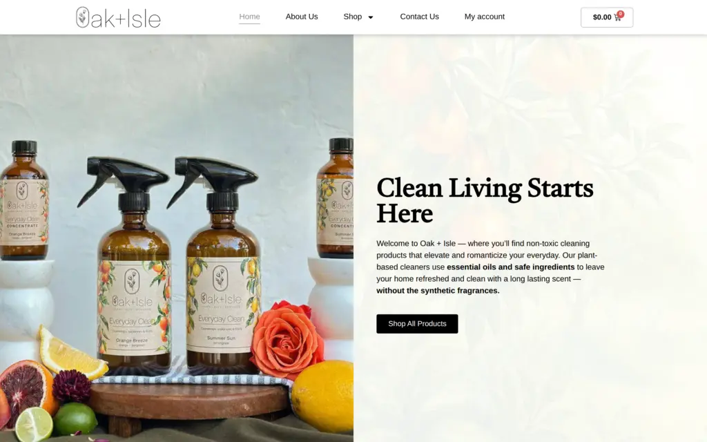 Oak + Isle website by Yoder Websites