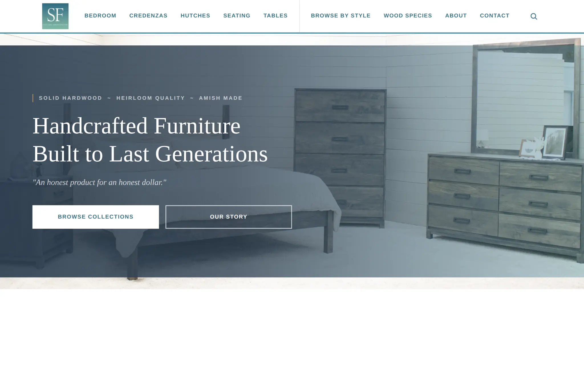 Still Fork Amish Furniture website homepage