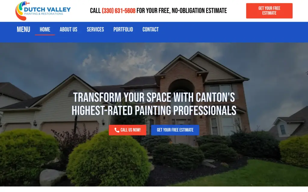 Dutch Valley Painting & Restorations website by Yoder Websites