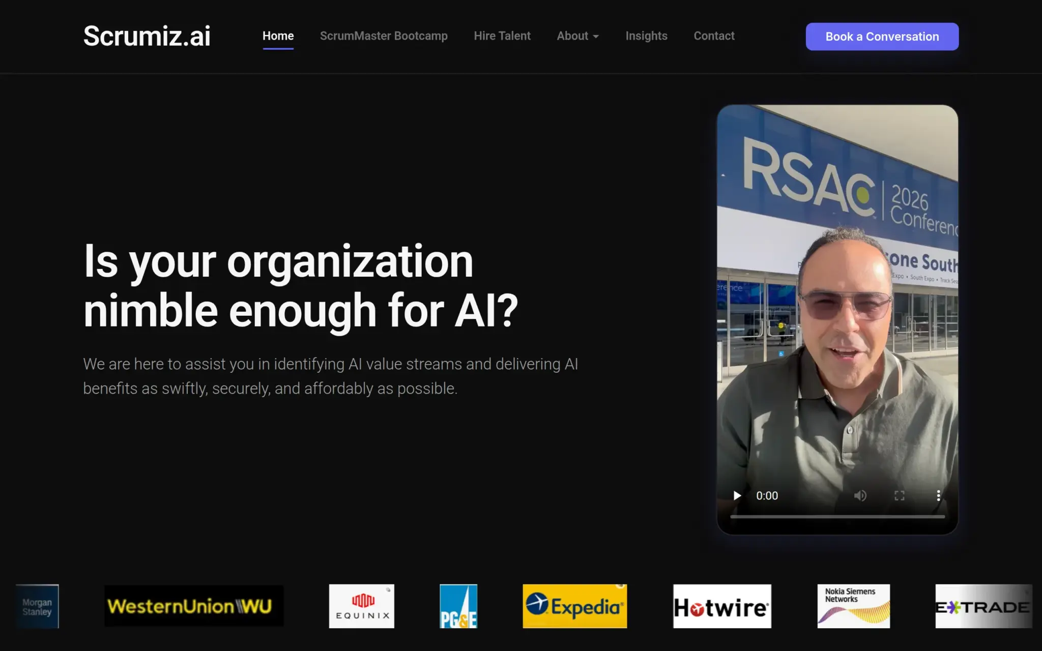 Scrumiz.ai website homepage