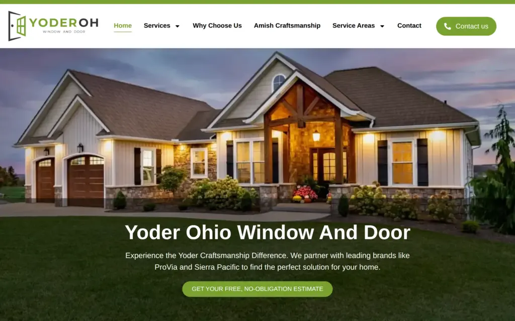 Yoder Ohio Window & Door website by Yoder Websites